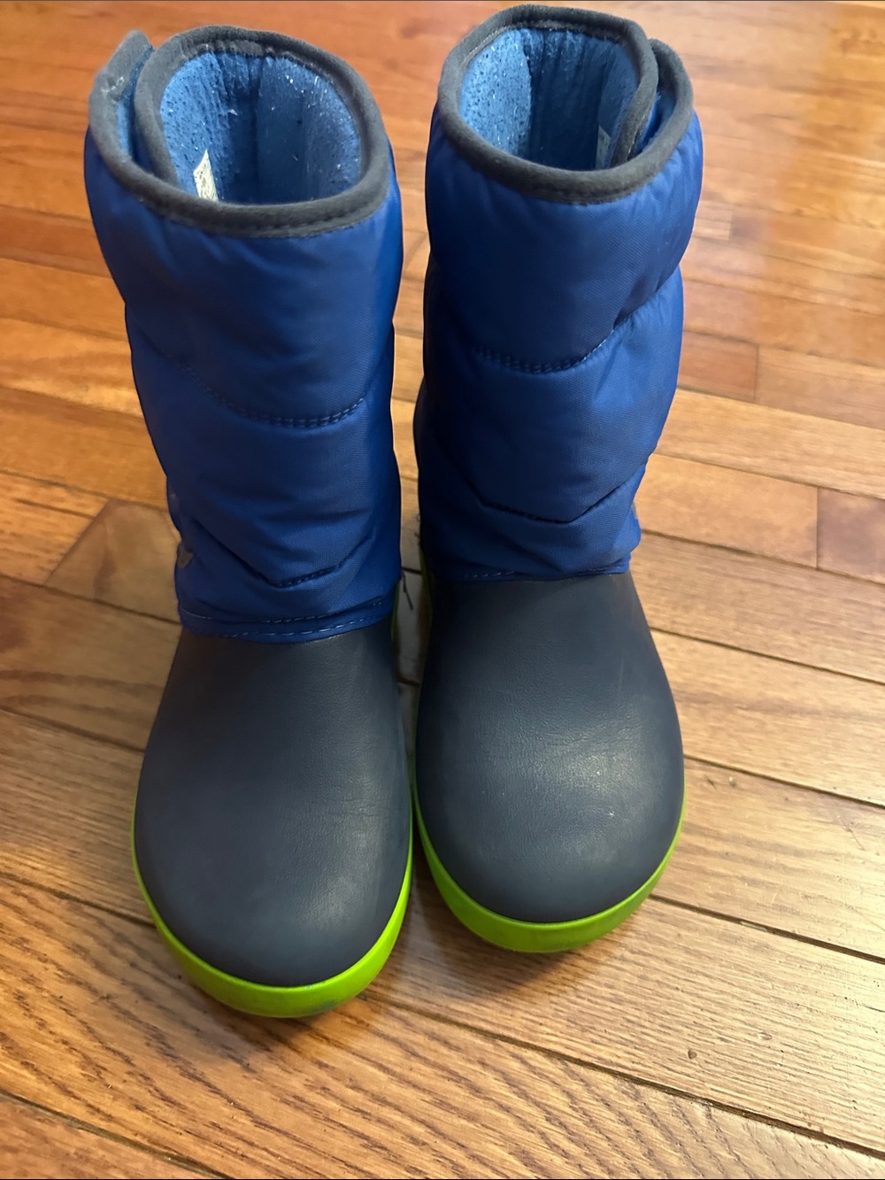 CROCS Kids Blue and Green Winter Boots